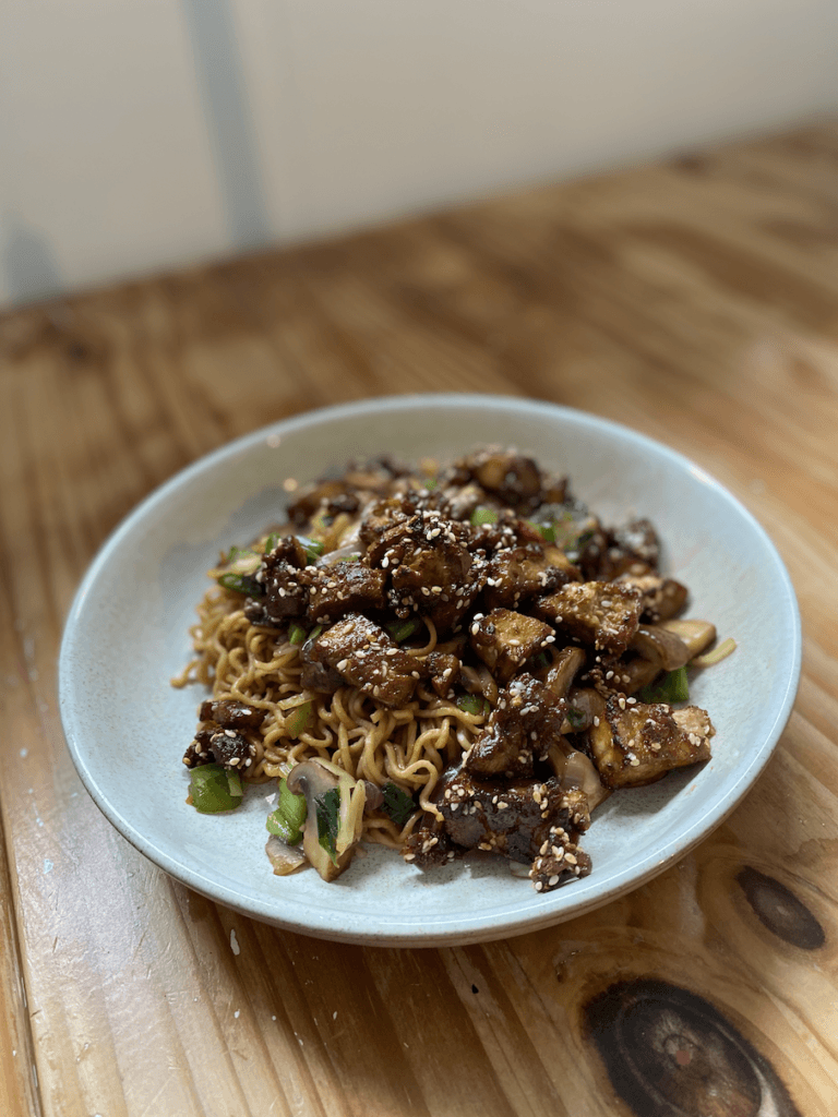 Vegan sticky tofu